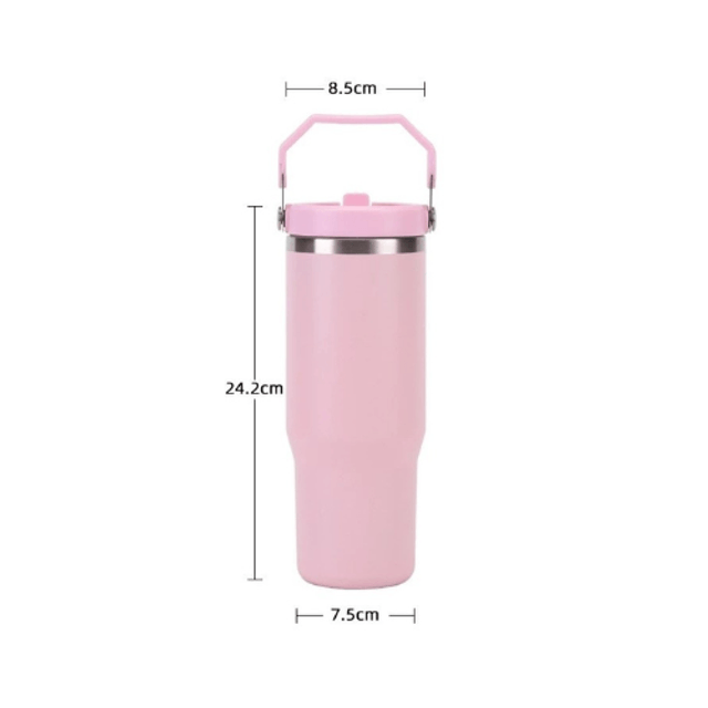 Garrafa Térmica 900ML Com Bico Com Alça Flip Tumbl Aço
