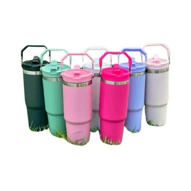 Garrafa Térmica 900ML Com Bico Com Alça Flip Tumbl Aço